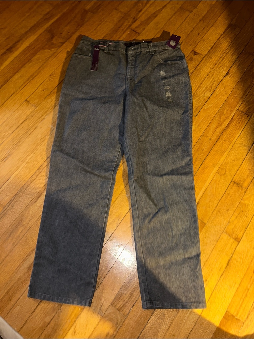Women’s Straight Jeans in Washed Gray - Picture 1 of 7